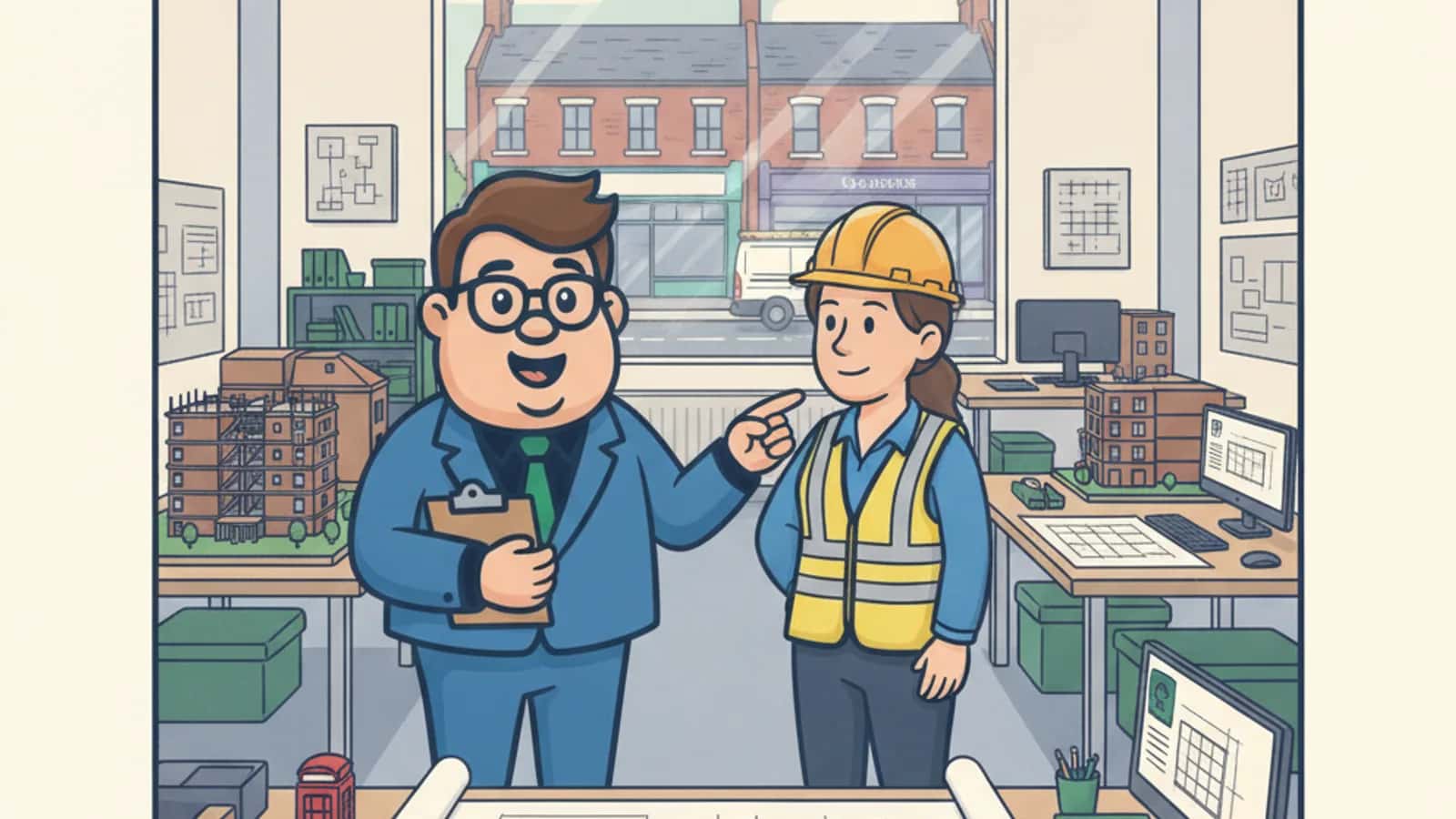 Fred helping a UK business owner compare Development Finance vs Commercial Mortgage: When Permanent Debt Makes More Sense