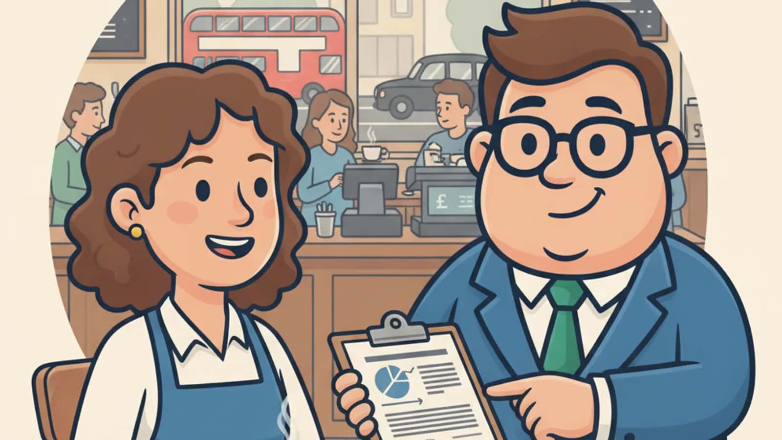 Fred helping a UK business owner compare Representative APR vs Purchase Rate on a Business Credit Card: What UK Businesses...