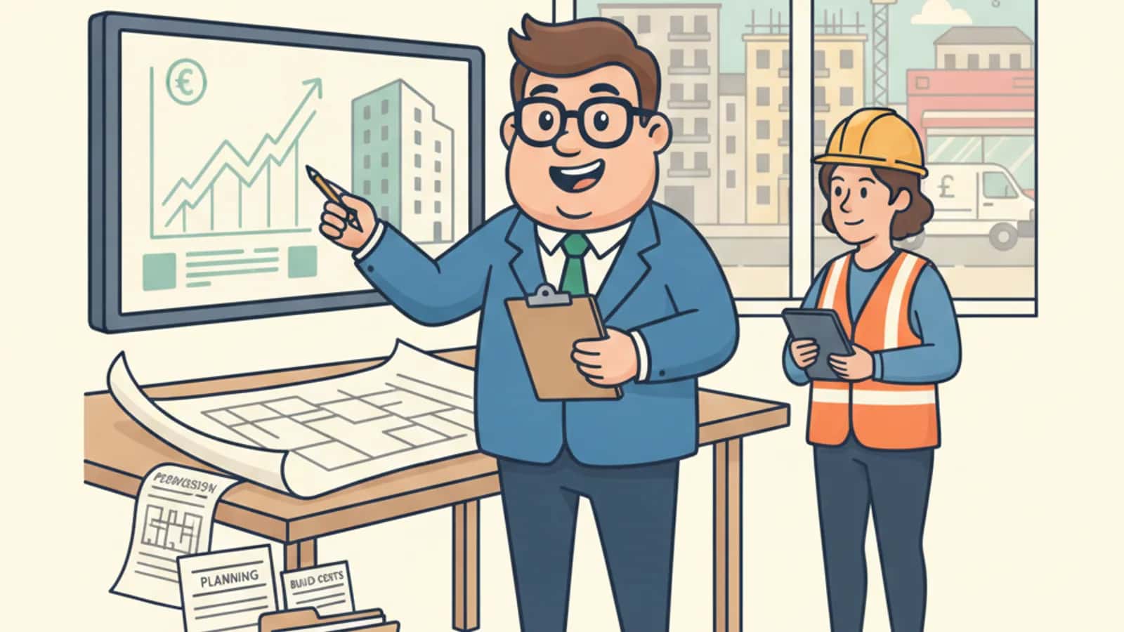 Fred helping a UK business owner compare Build-to-Rent Development Finance UK: How Lenders Assess Rental-Led Schemes