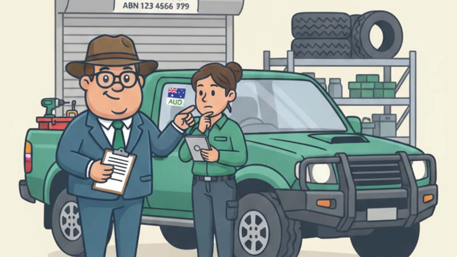 Fred explaining How Much Can I Borrow for a Work Ute as a Contractor to a Australian business owner