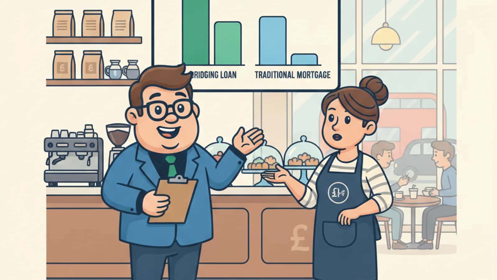 Fred explaining Bridging Loan Rates Compare to Traditional Mortgage Rates to a UK business owner