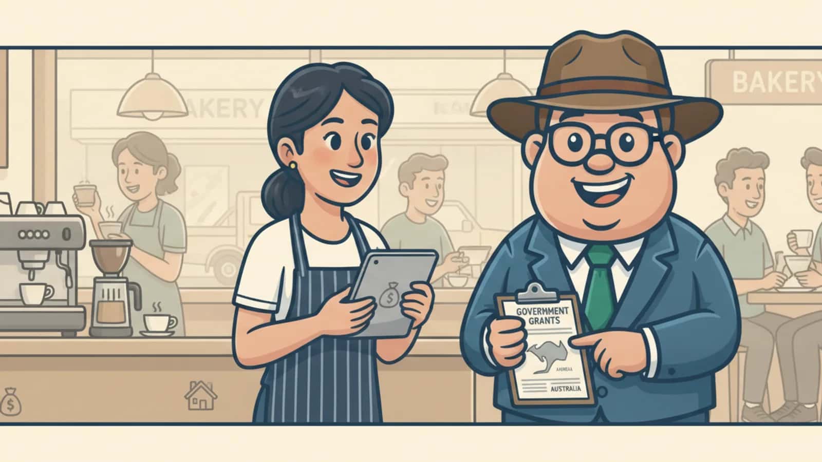 Fred explaining What Exactly Are Government Business Loans in Australia to a Australian business owner