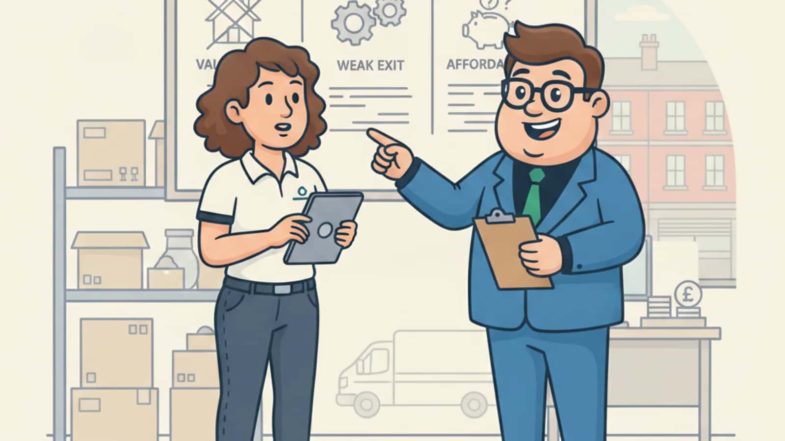 Fred helping a UK business owner compare Bridging Loans Get Declined: Weak Exits, Valuation Gaps and Affordability Issues