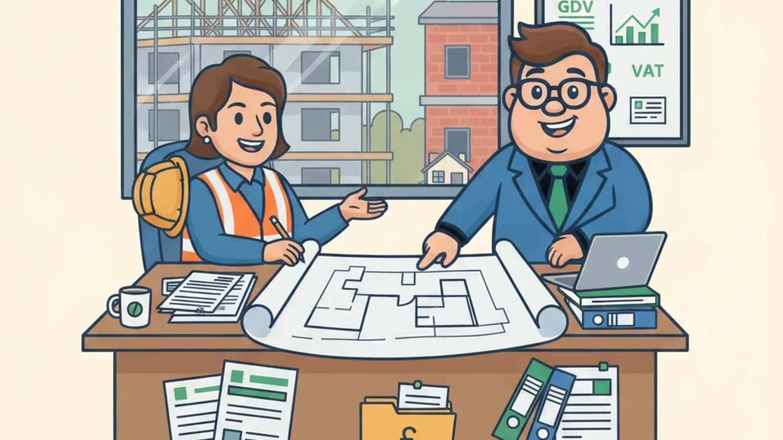 Fred explaining Planning Permission Requirements for Development Finance Applications to a UK business owner