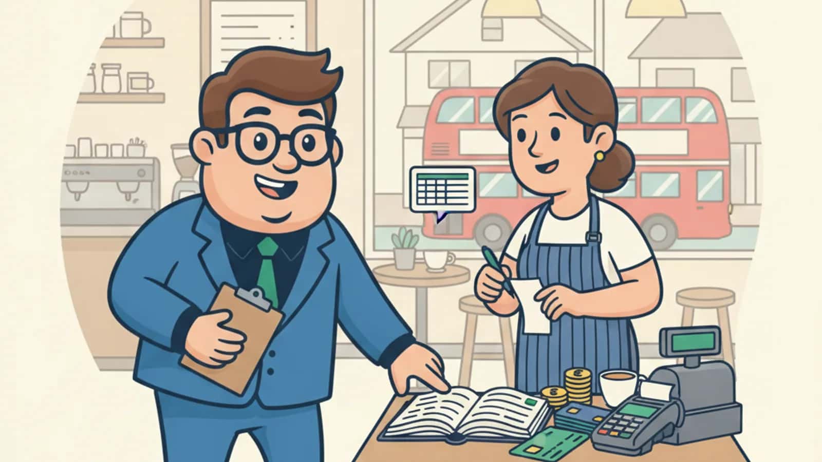 Fred helping a UK business owner compare Are Business Credit Card Fees and Interest Tax-Deductible in the UK