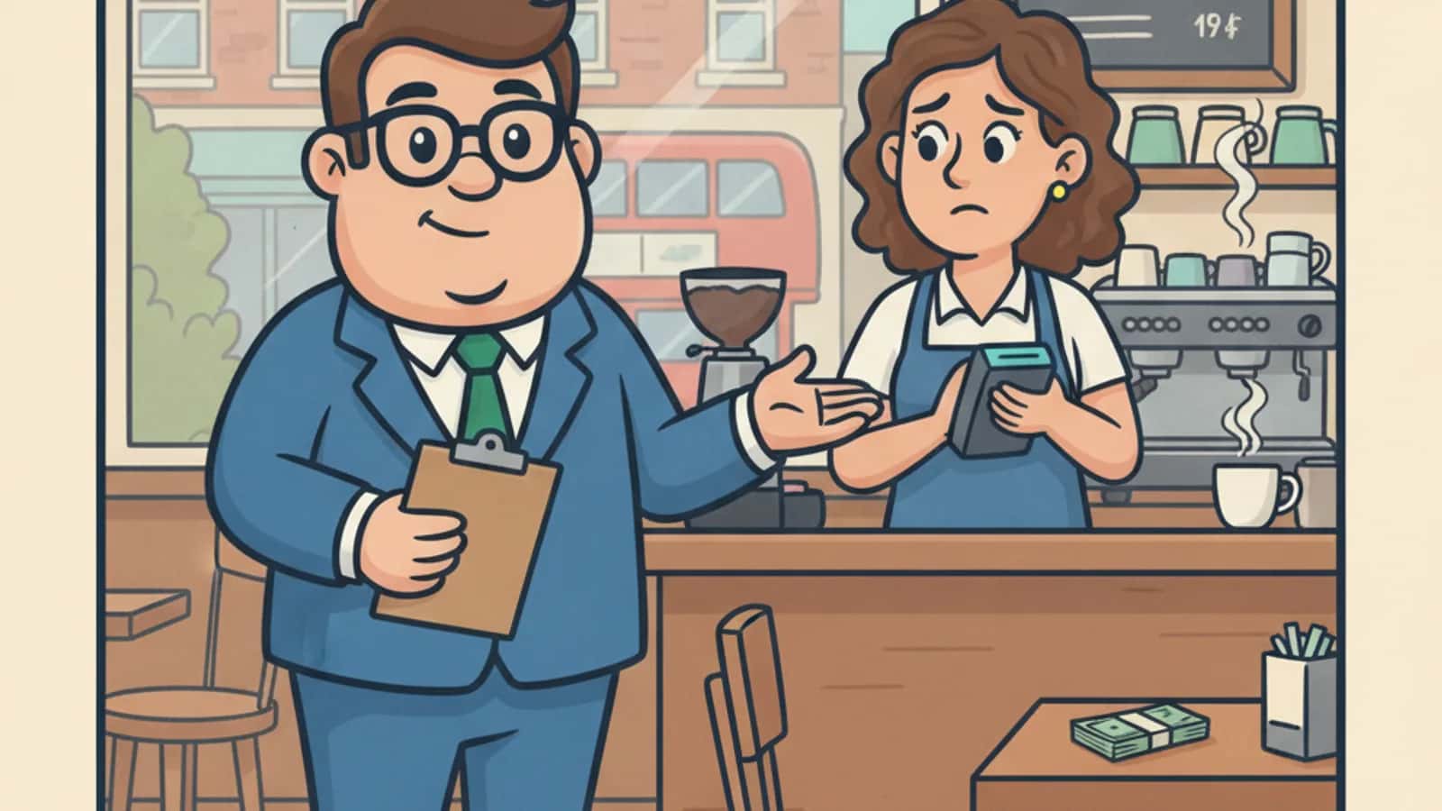 Fred helping a UK business owner compare Business Credit Cards with Bad Credit: What UK Businesses Can Realistically Expect