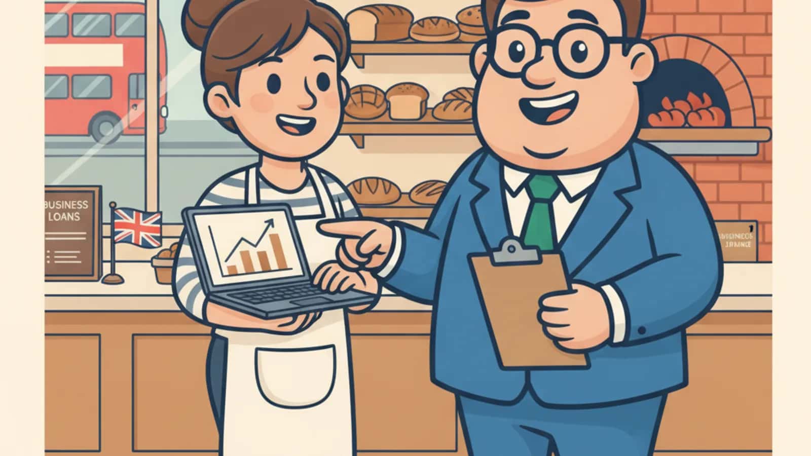Fred helping a UK business owner compare UK Finance Reports Second Consecutive Year of SME Lending Growth
