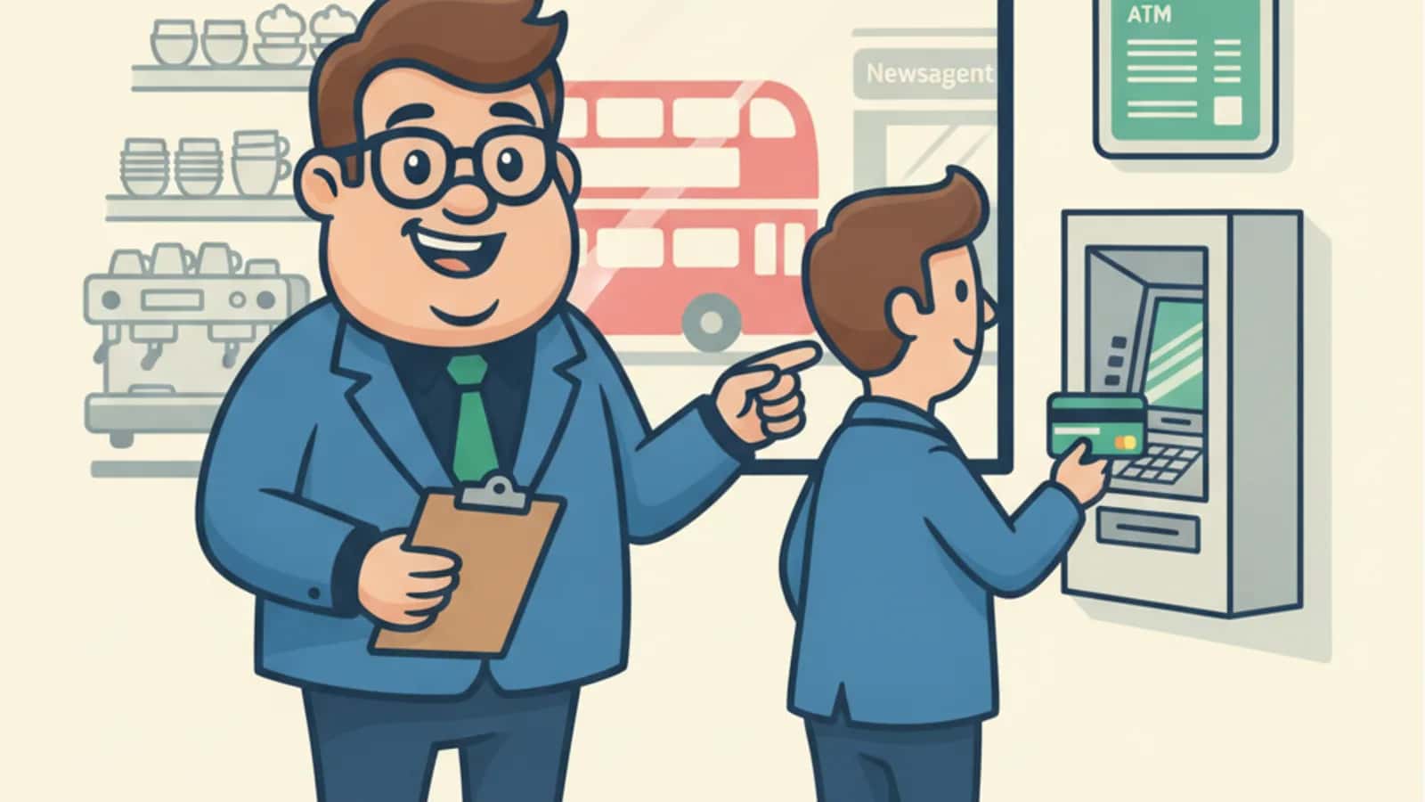 Fred helping a UK business owner compare Can You Withdraw Cash on a Business Credit Card? Fees and Interest Explained