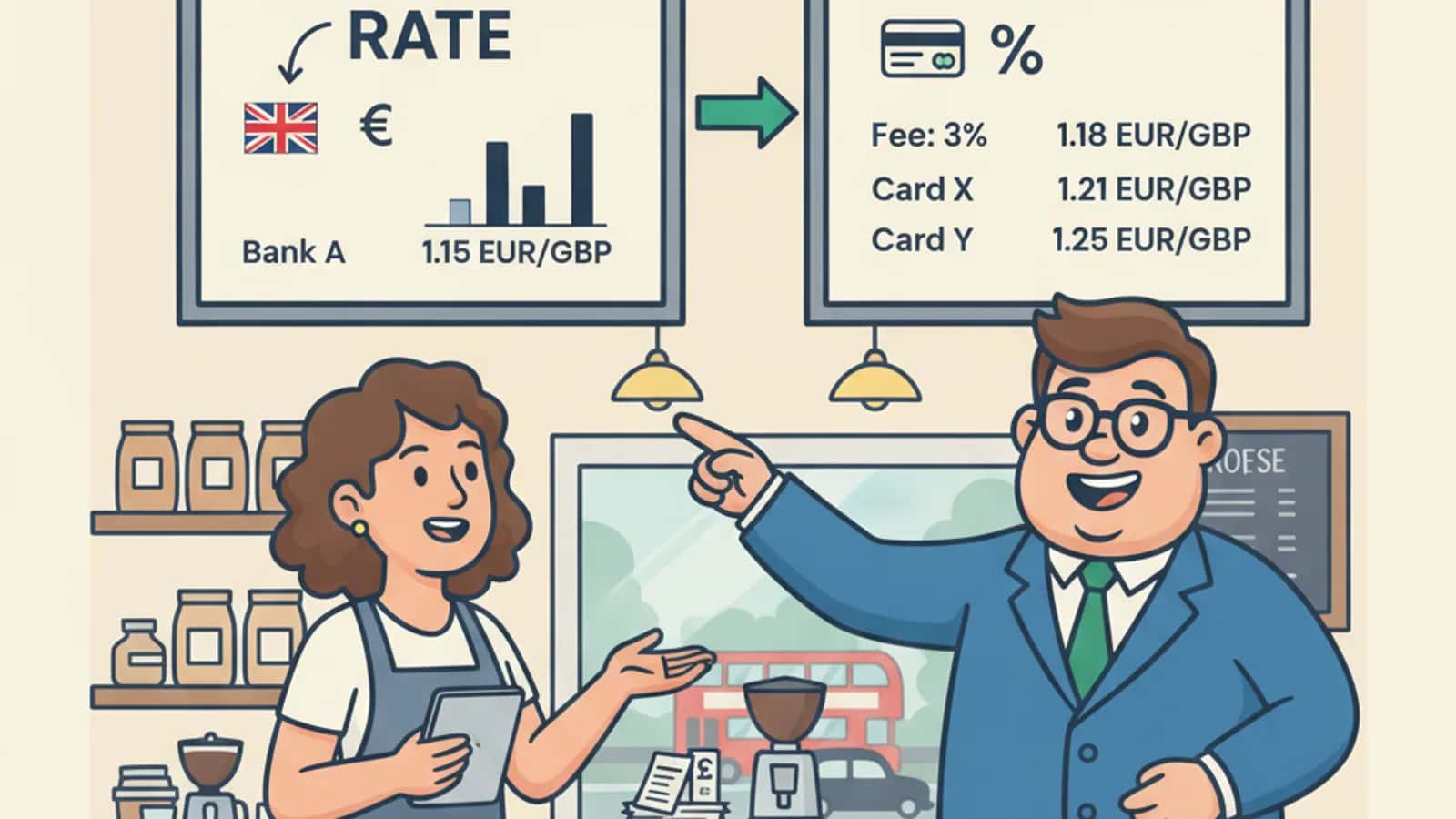 Fred explaining Difference Between FX Markup and Exchange Rate to a UK business owner