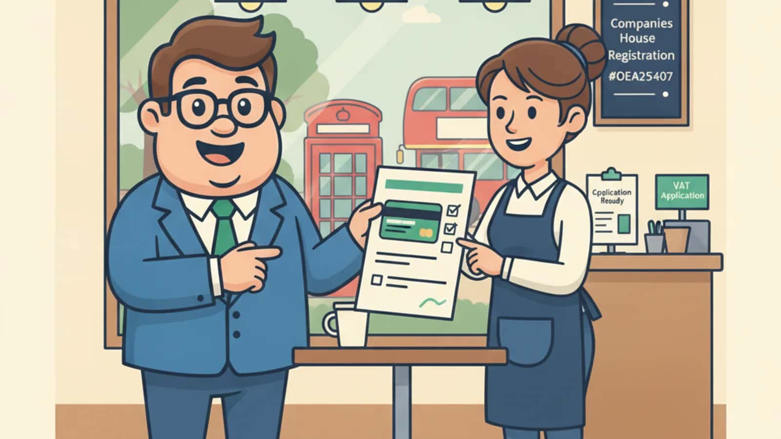 Fred helping a UK business owner compare Business Credit Card Eligibility UK: Requirements and Checks Explained
