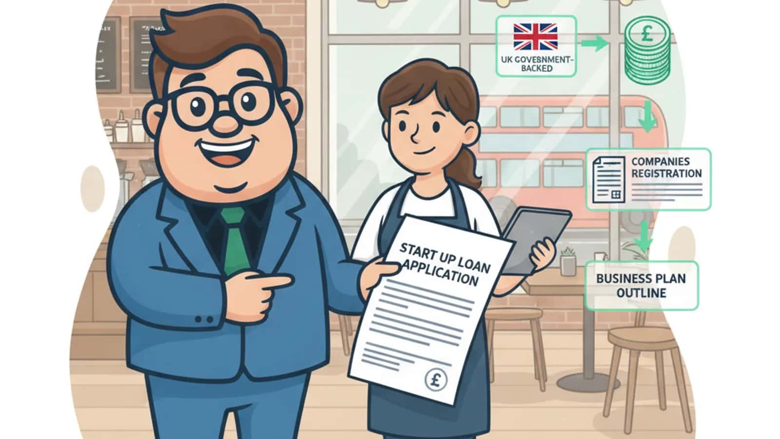 Fred explaining Start Up Loan? The Government-Backed Scheme Explained to a UK business owner
