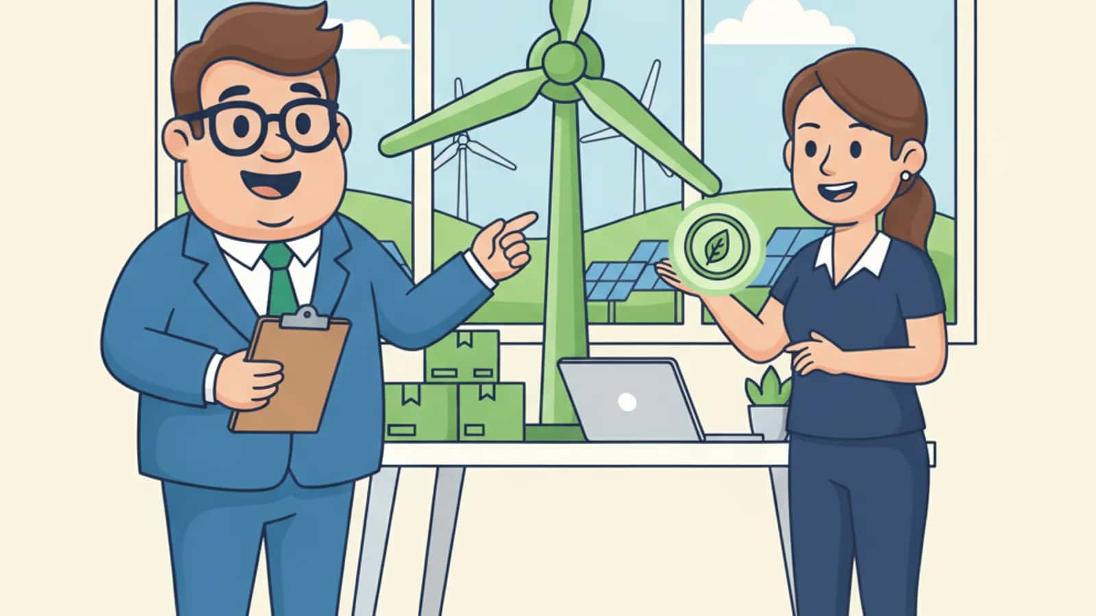 Fred helping a UK business owner compare Green Business Loans: Sustainable Funding 2026