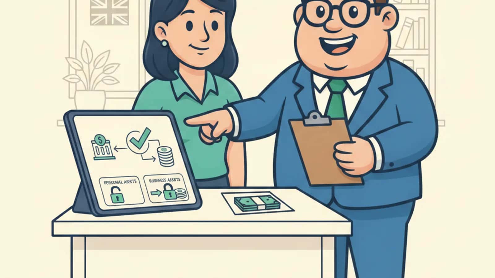 Fred explaining No Personal Guarantee Business Loan to a UK business owner