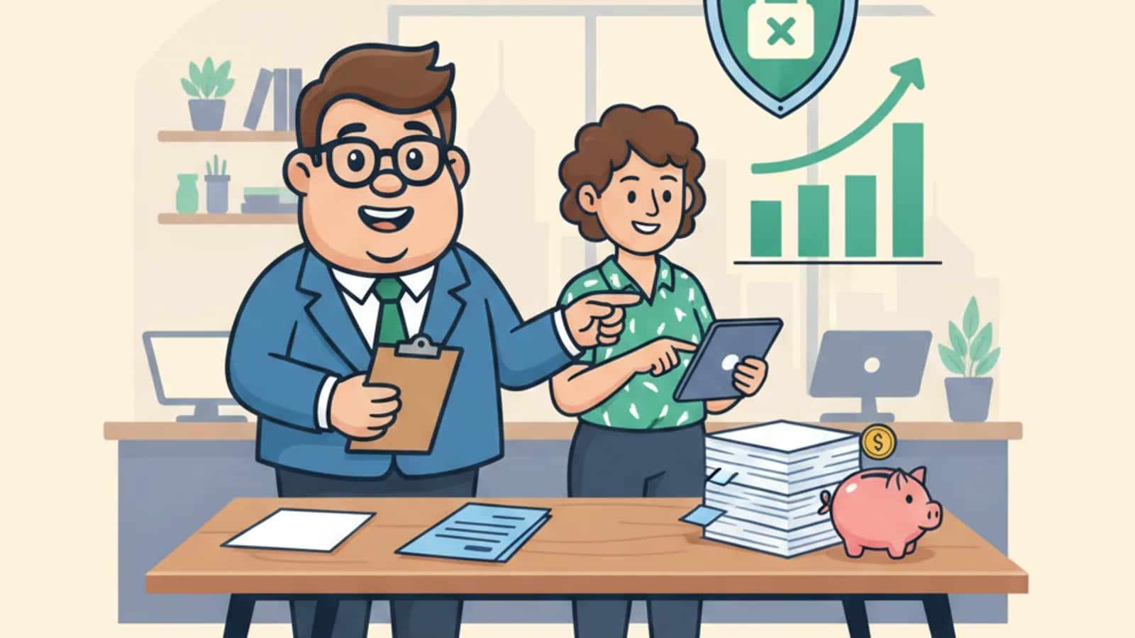Fred helping a UK business owner compare No Personal Guarantee Business Loans: Fast Funding Without Risking Personal Assets