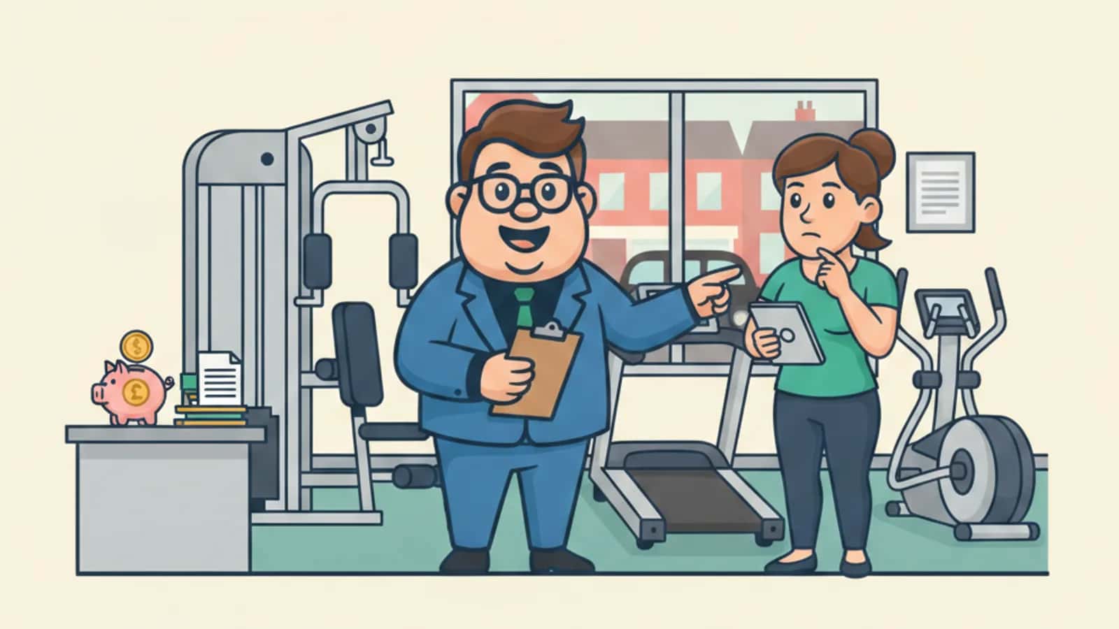 Fred explaining How Much Does it Cost to Lease a Treadmill or Weight Machine to a UK business owner