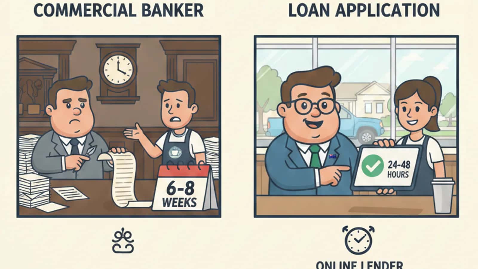 Fred explaining How Much Faster Are Online Business Loans Compared to Traditional Bank Loans to a Australian business owner