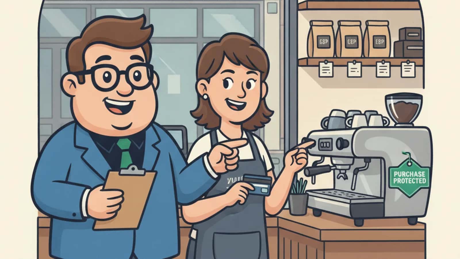 Fred helping a UK business owner compare Do Business Credit Cards Get Section 75 Protection? Purchase Protection Explained