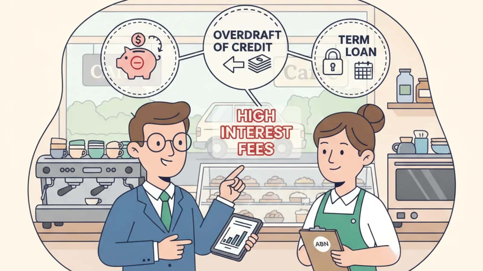Fred explaining How Much Interest Do Banks Charge for Overdraft Facilities to a Australian business owner