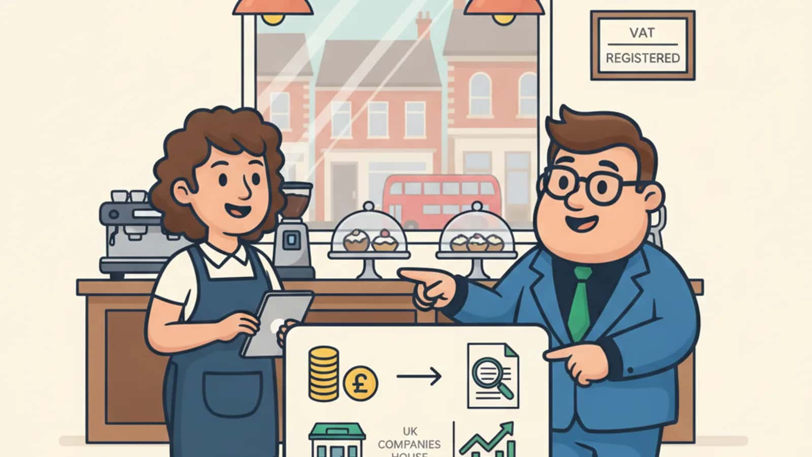 Fred explaining Banks decide what interest rate to charge on a business loan to a UK business owner