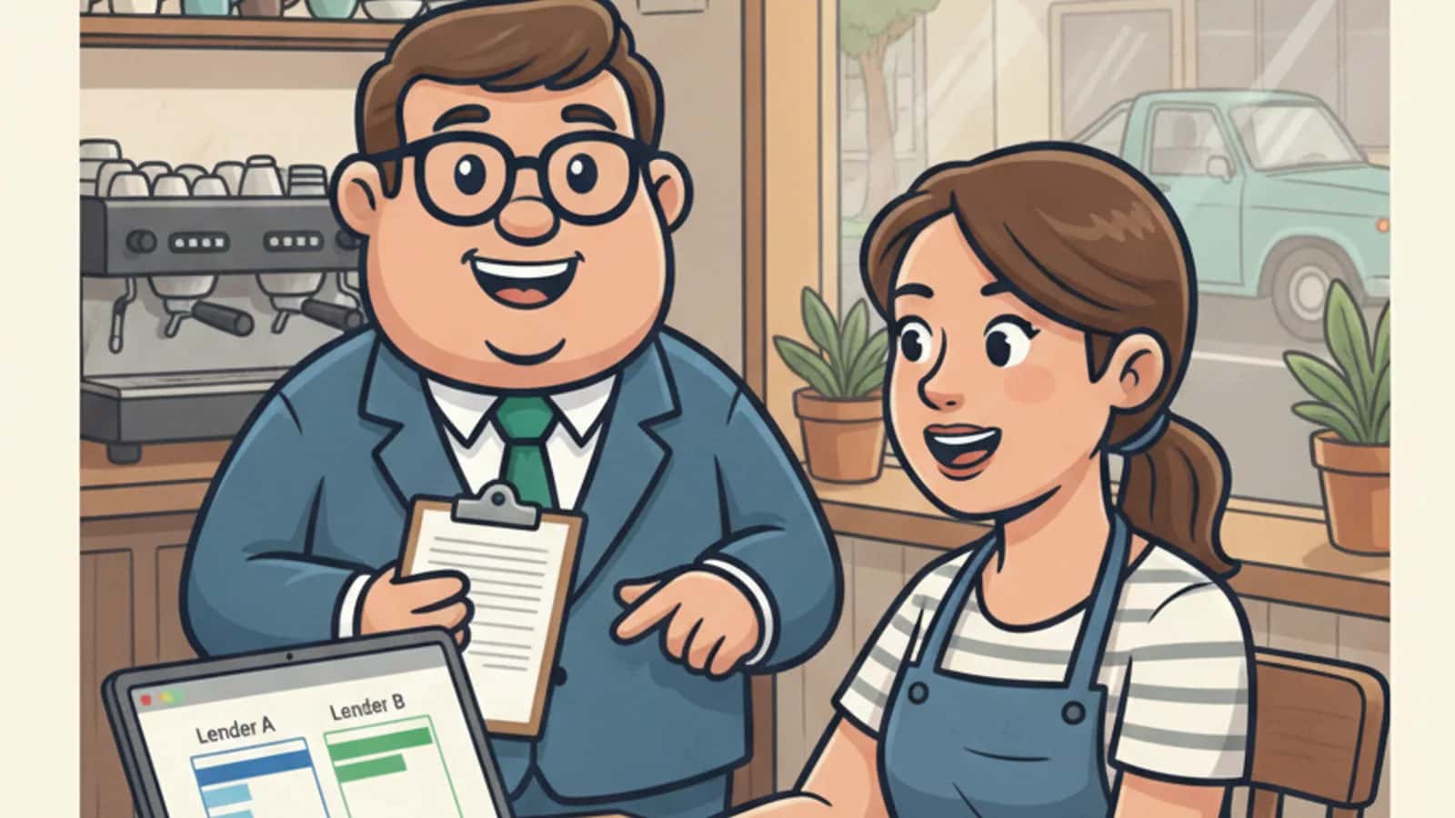 Fred helping a Australian business owner compare How to Compare Business Loan Rates and Fees: A Step-by-Step Guide for...