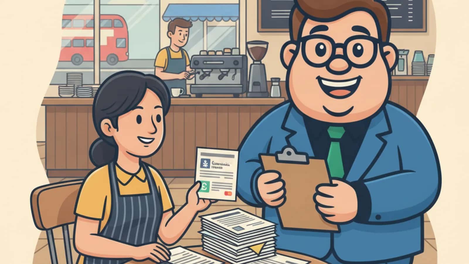 Fred helping a UK business owner compare How to Apply for a Business Credit Card in the UK: Documents and Timeline