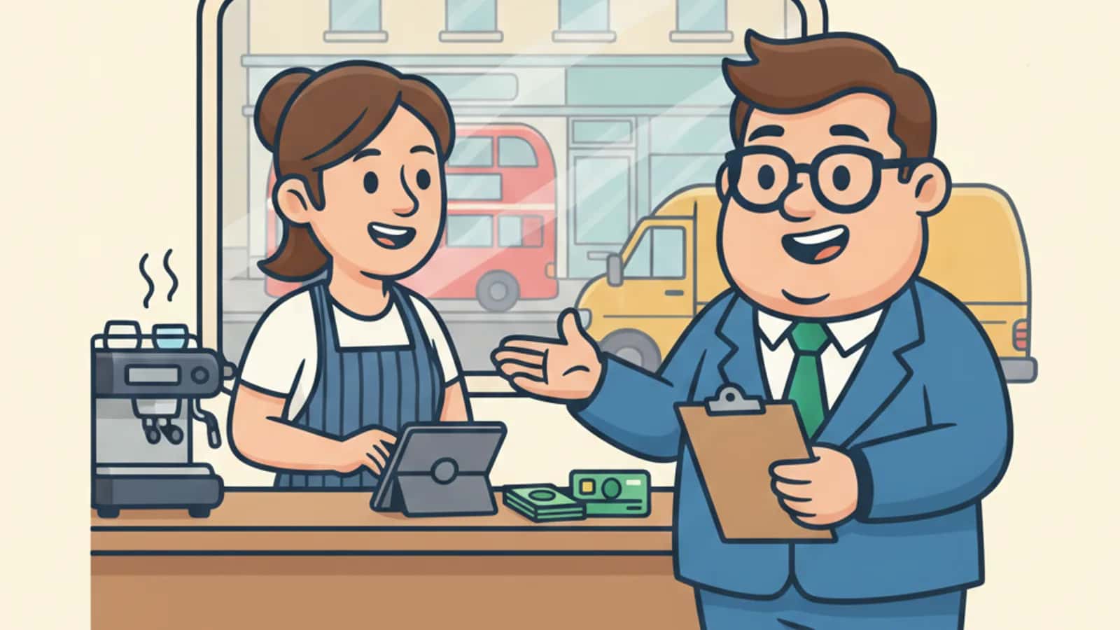 Fred helping a UK business owner compare Paying Suppliers by Business Credit Card: Benefits, Fees and Limits