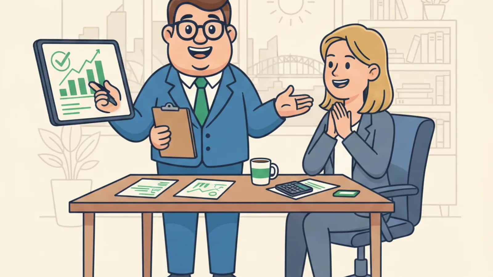 Fred helping a Australian business owner compare How to Improve Your Chances of Business Loan Approval in Australia