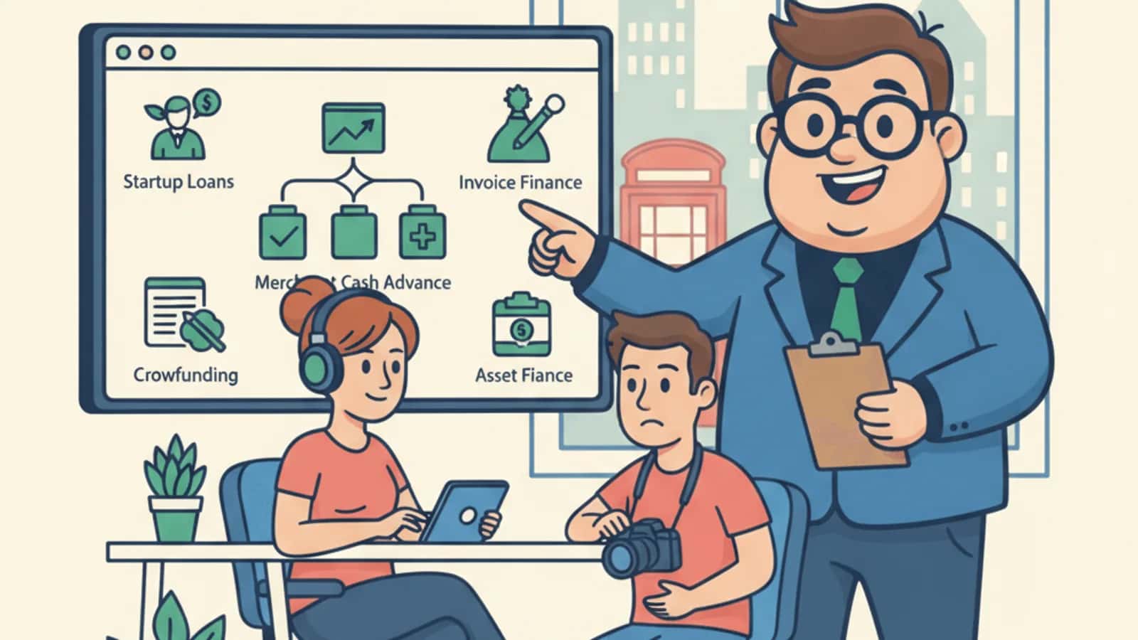 Fred explaining What Business Loan Options Actually Exist for Freelancers and the Self-Employed in the UK to a UK business...