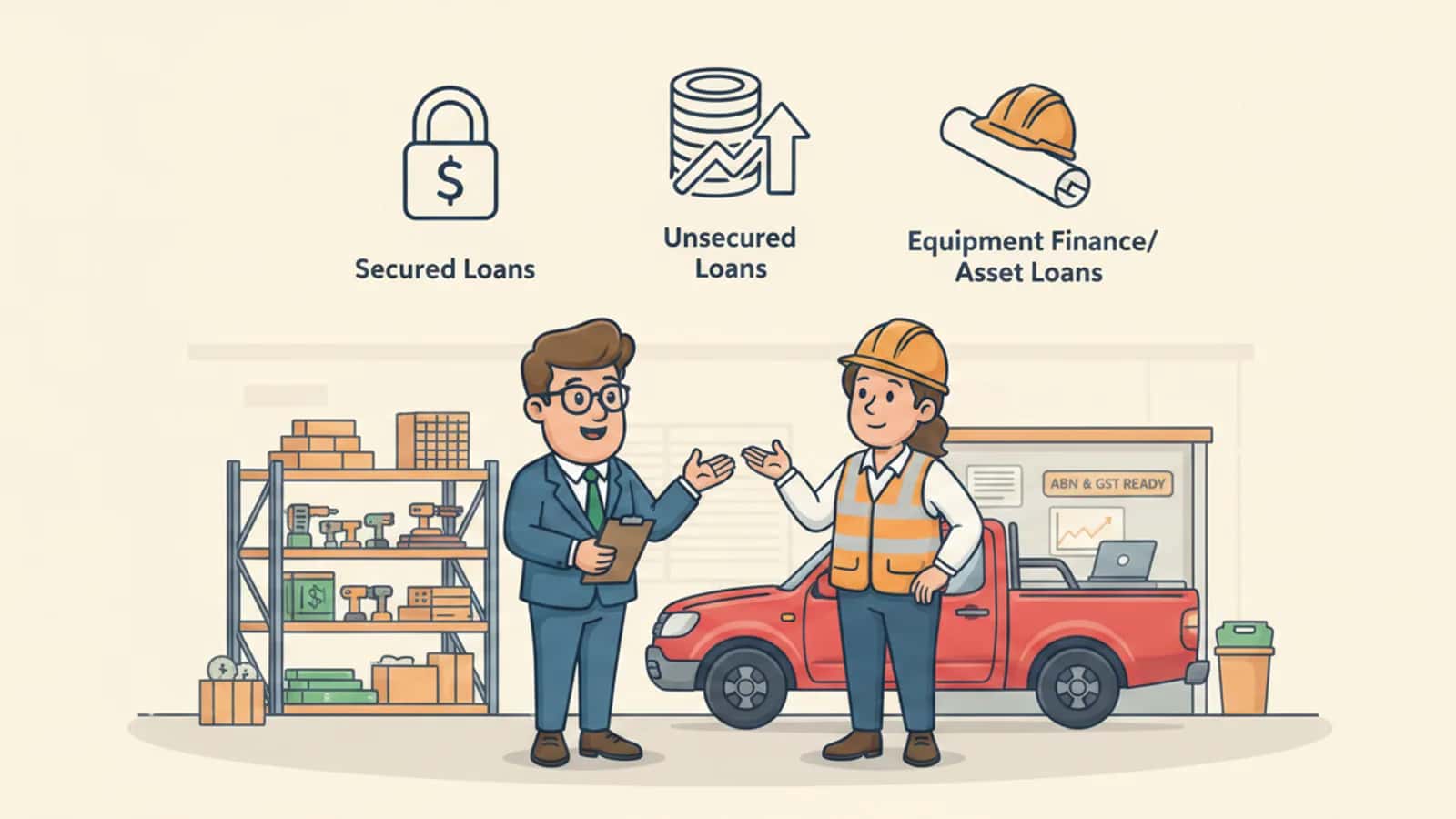 Fred explaining Different Types of Startup Loans in Australia to a Australian business owner