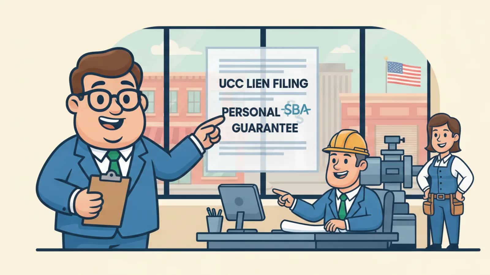 Fred helping a US business owner compare UCC Liens and Personal Guarantees in US Small Business Lending: What Business...