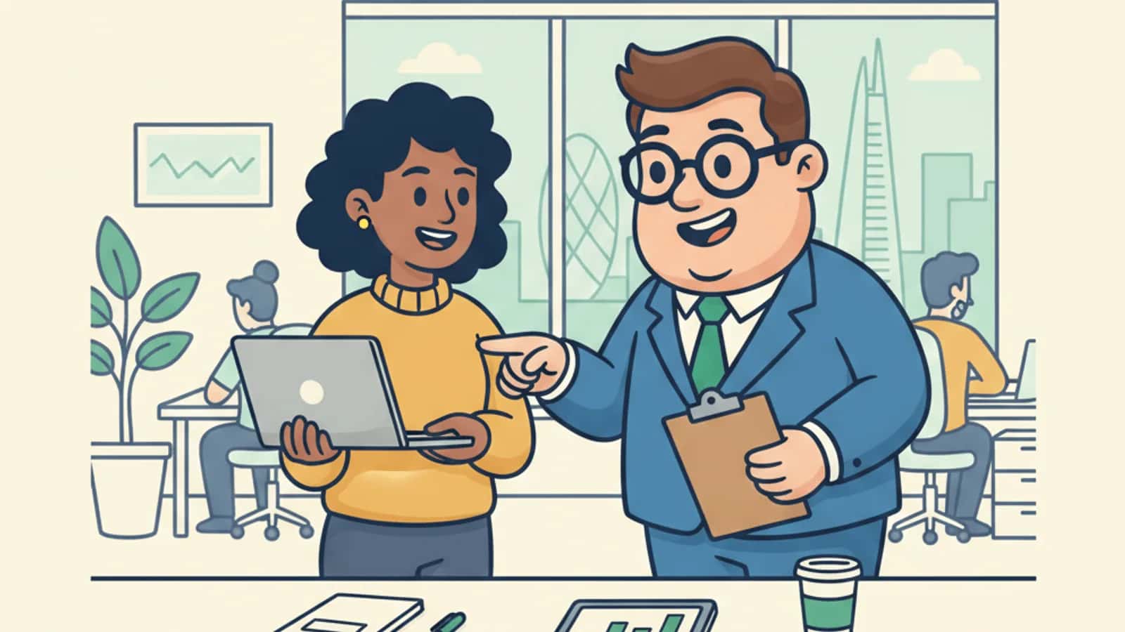 Fred helping a UK business owner compare Can a New Company Get a Business Loan? Your Complete Guide to Startup Funding in...