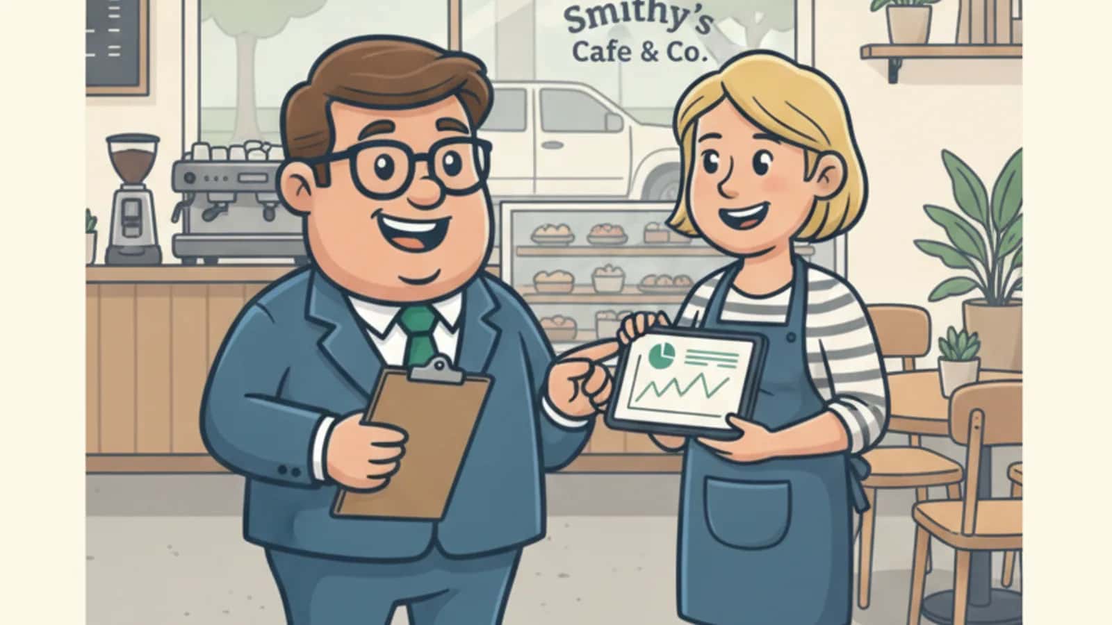 Fred explaining Unsecured Business Lending to a Australian business owner