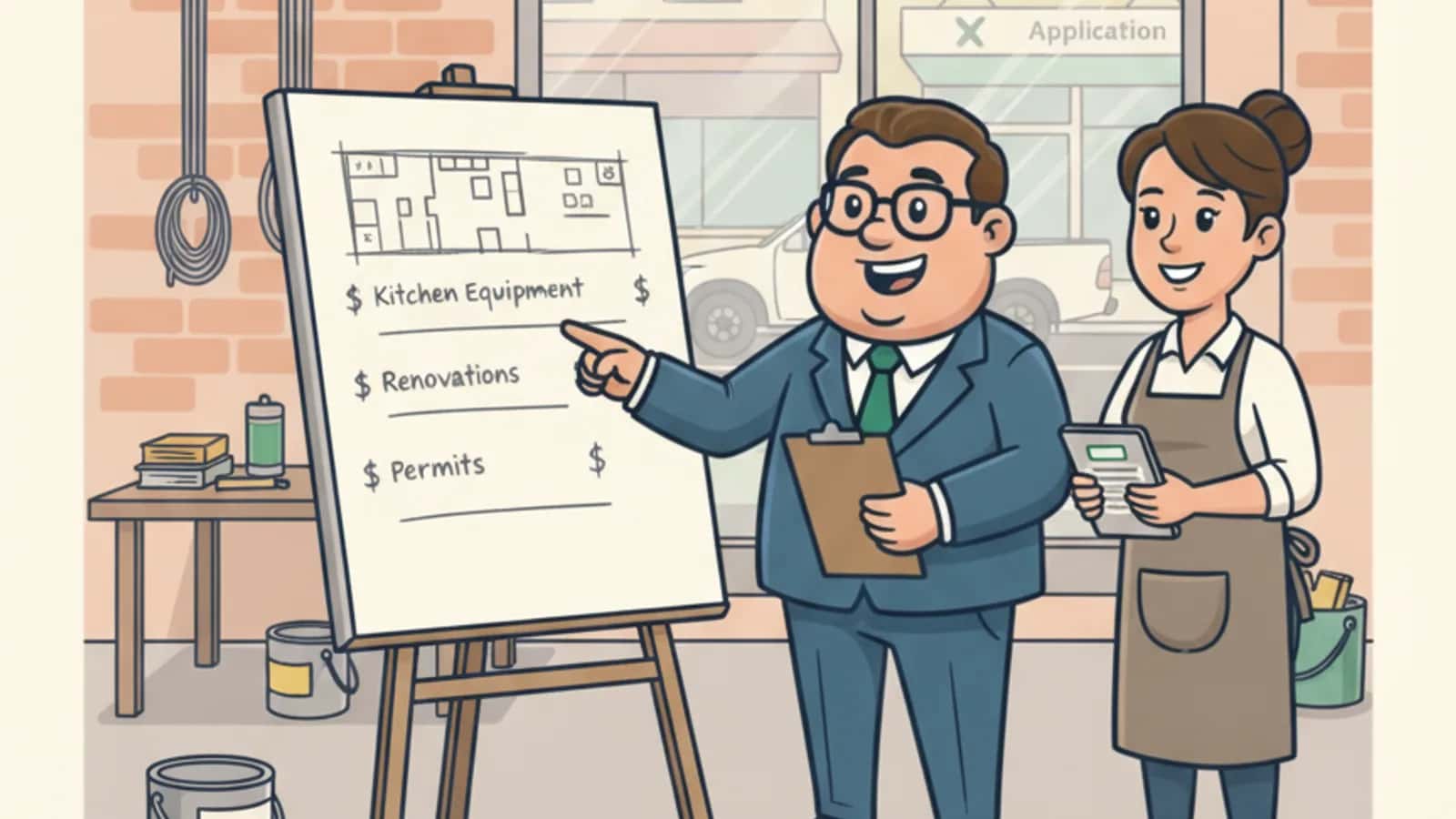 Fred explaining How Much Does a Typical Cafe Fit-Out Cost in Australia to a Australian business owner
