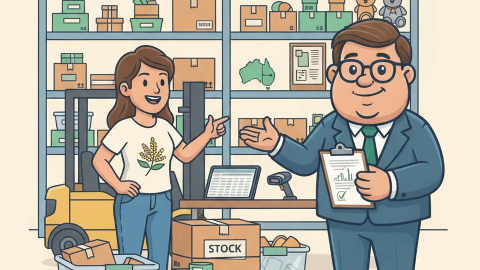 Fred helping a Australian business owner compare Ecommerce Inventory Finance Australia: Funding Stock Before Peak Season