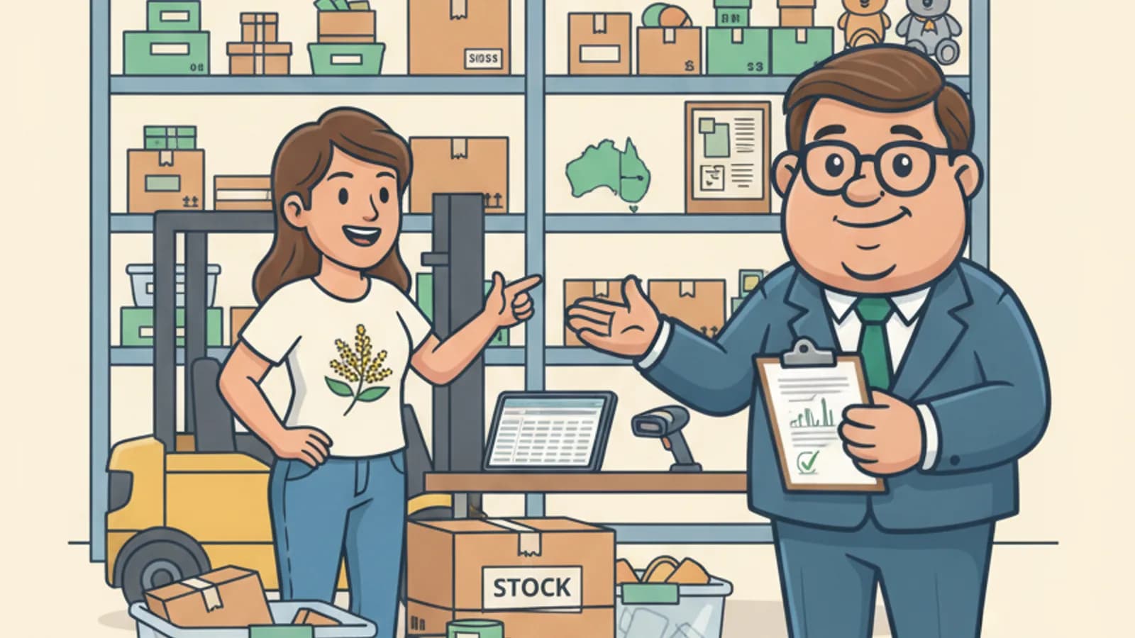 Fred helping a Australian business owner compare Ecommerce Inventory Finance Australia: Funding Stock Before Peak Season