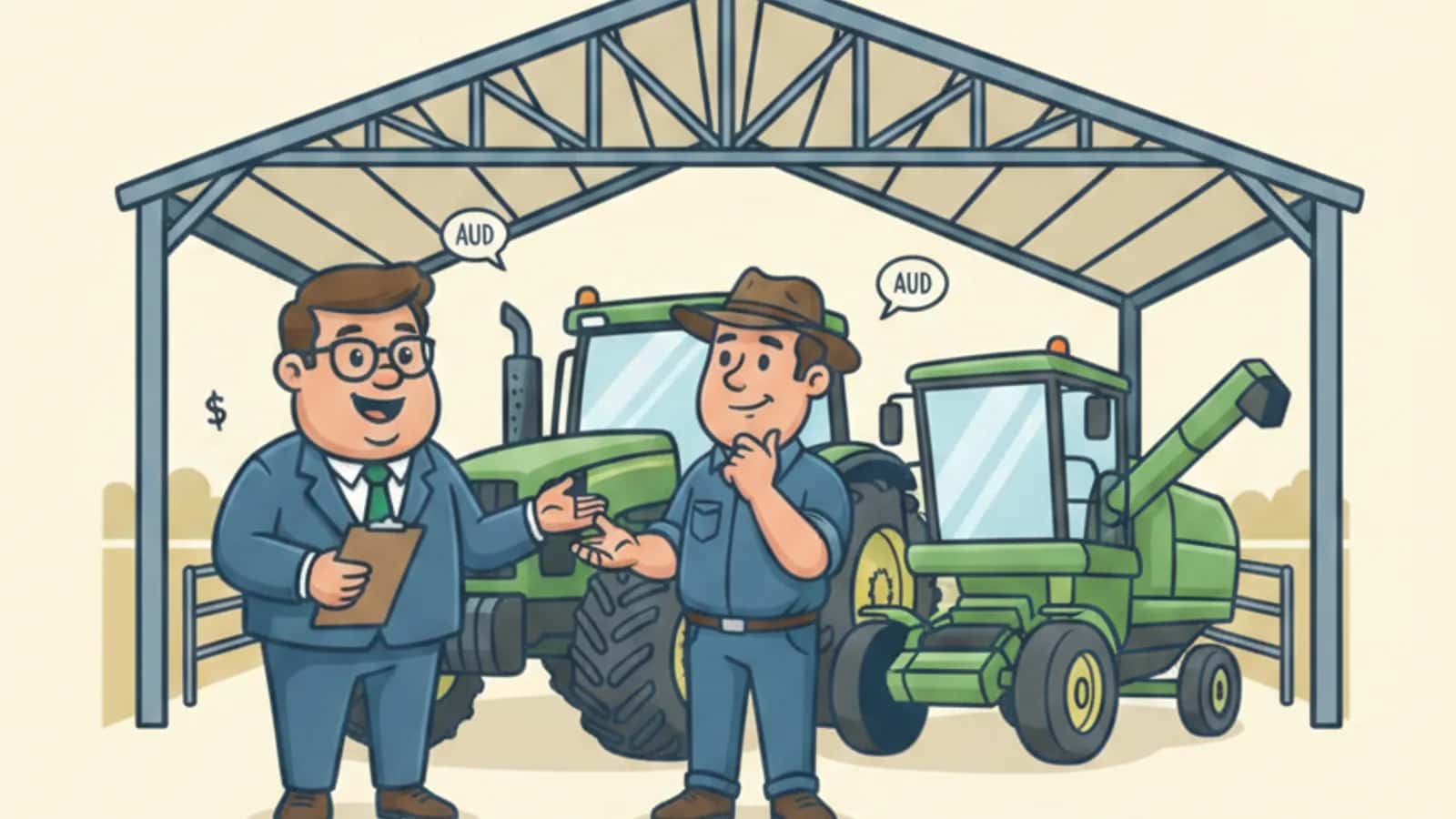 Fred explaining How Australian Farmers Manage Cash Flow During Off-Season Months to a Australian business owner