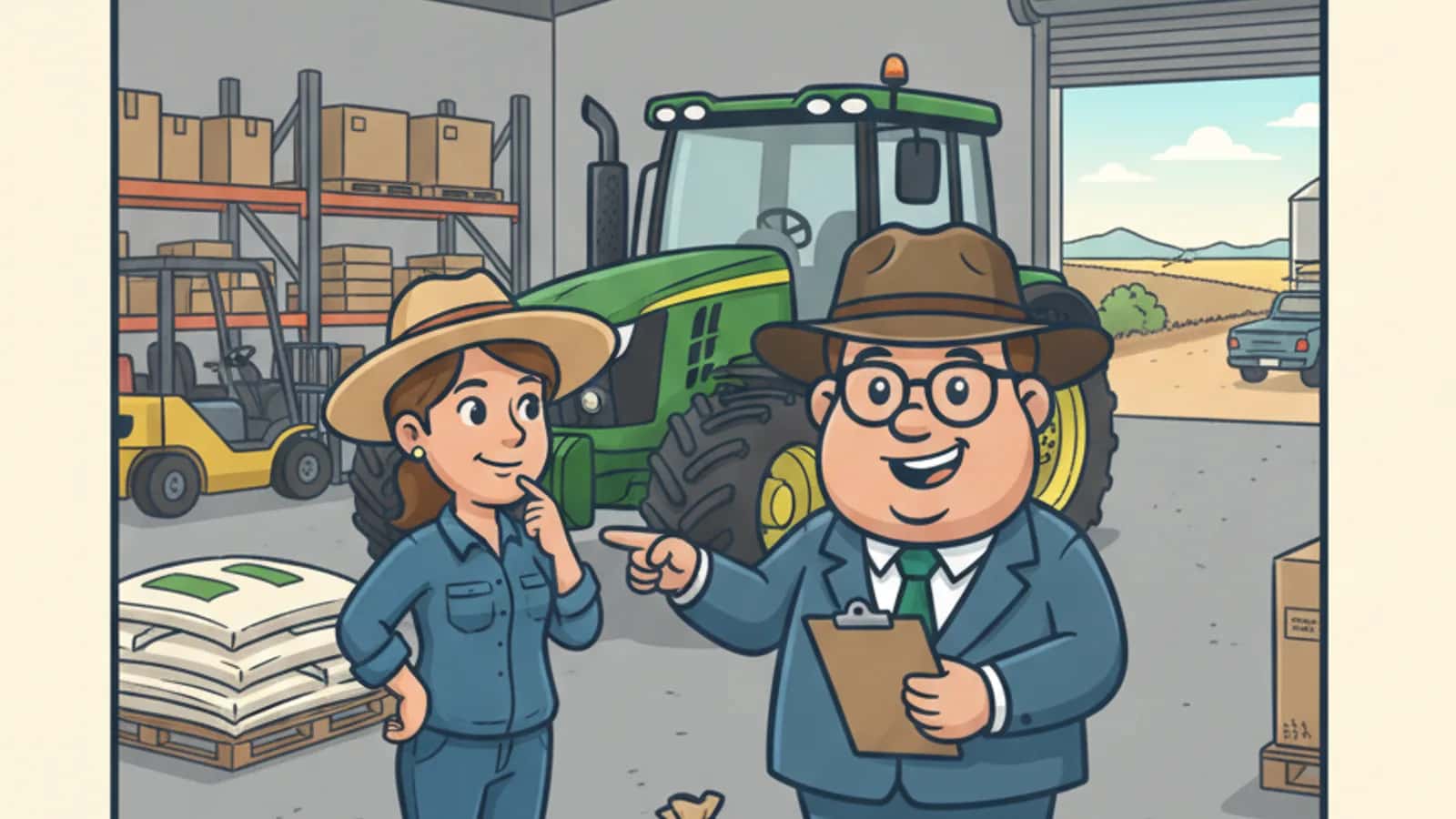 Fred helping a Australian business owner compare Agribusiness Finance Australia: Seasonal Cash Flow, Equipment and Input...