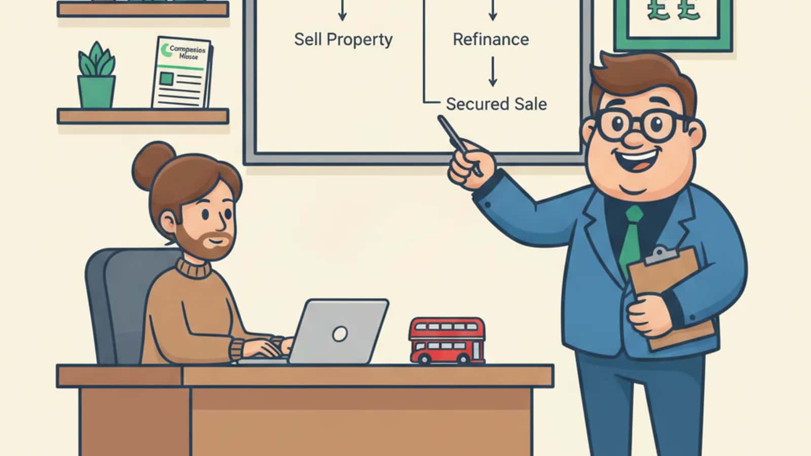 Fred explaining I Choose the Right Exit Strategy for My Bridging Loan to a UK business owner