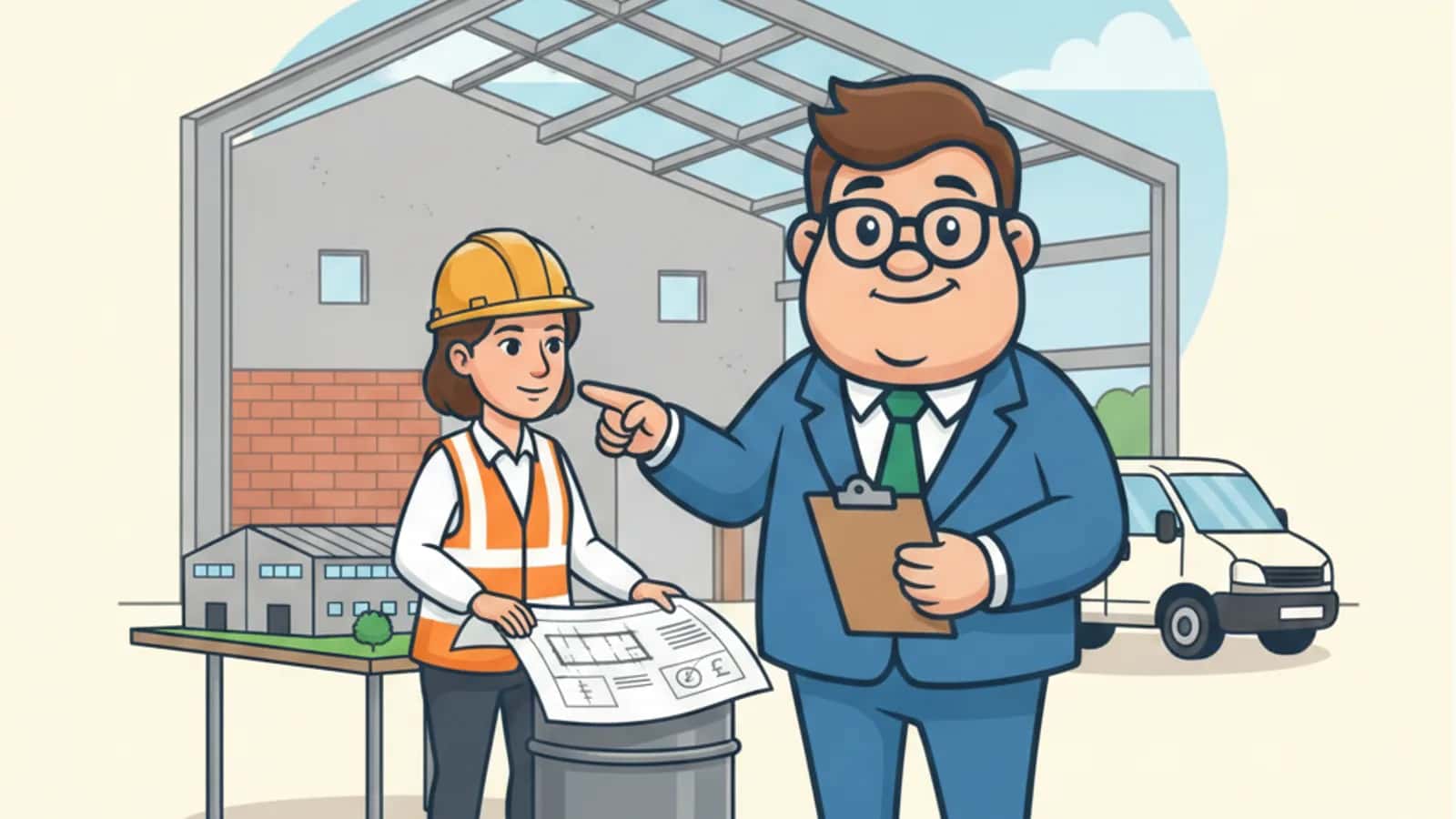 Fred explaining How Much Can You Borrow for Warehouse Development Projects to a UK business owner