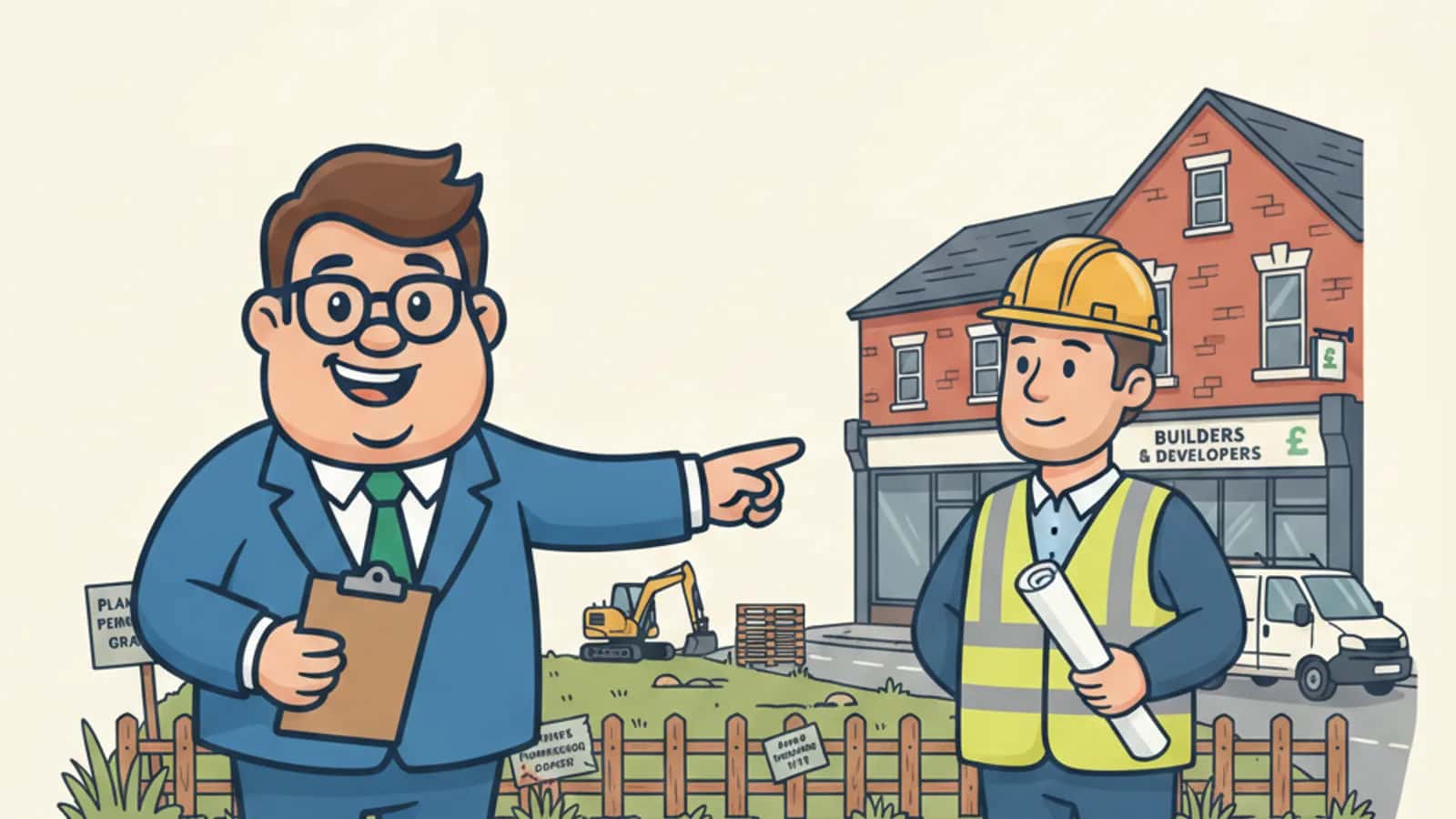 Fred helping a UK business owner compare Land Acquisition Finance UK: Funding Sites Before Development Starts