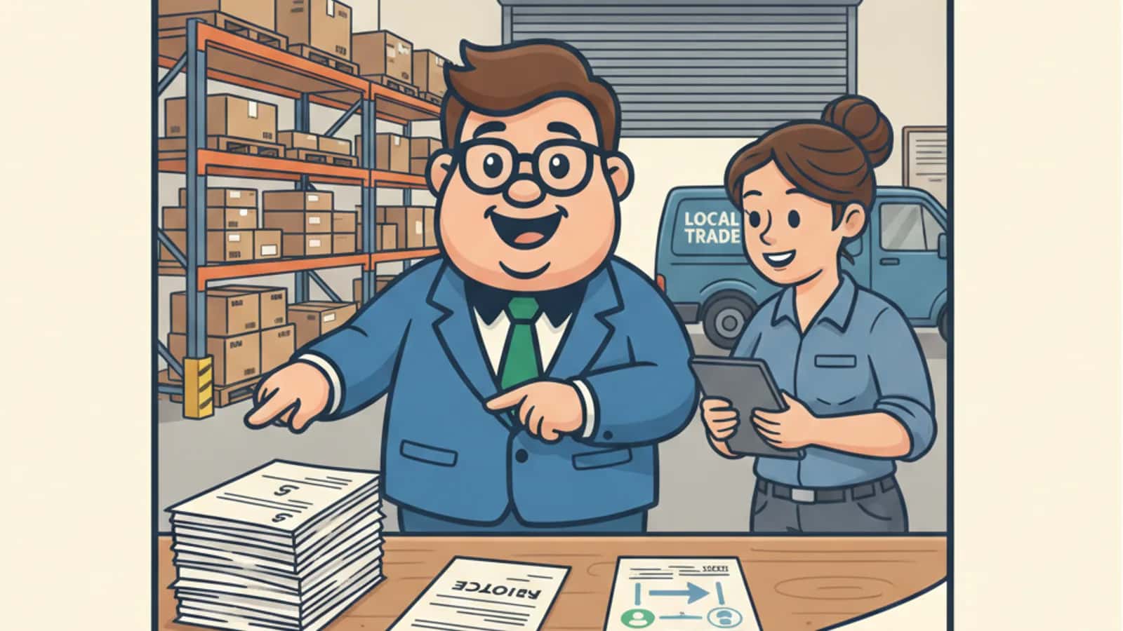 Fred helping a UK business owner compare Invoice Financing UK: Complete 2026 Guide to Eligibility, Risks and Cash Flow...
