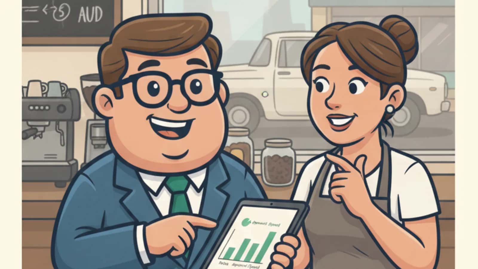 Fred helping a Australian business owner compare Business Loan Lenders in Australia for 2026: Rates, Features and Approval...