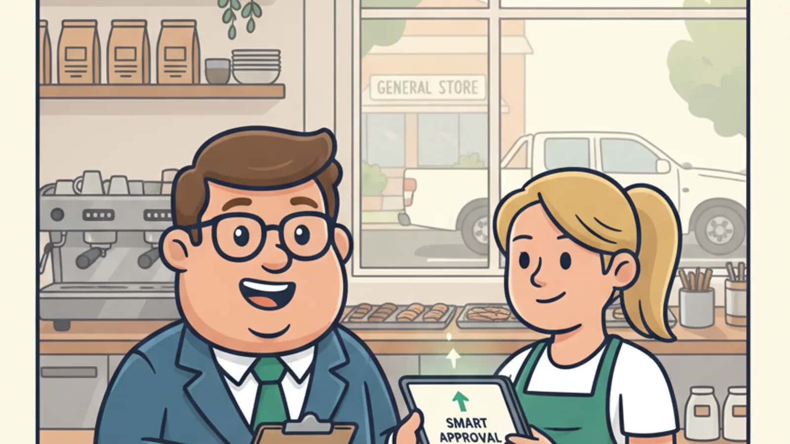 Fred helping a Australian business owner compare How AI Is Reshaping the Australian Business Loan Journey for SMEs in 2026