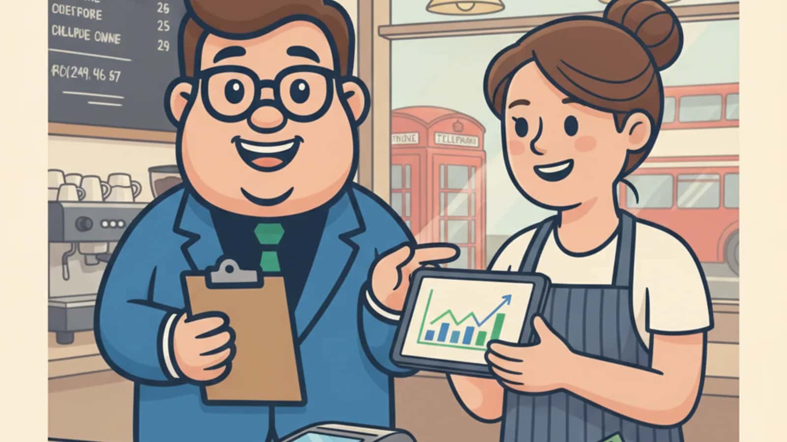 Fred helping a UK business owner compare Business Credit Cards UK: How They Work, Costs and How to Compare