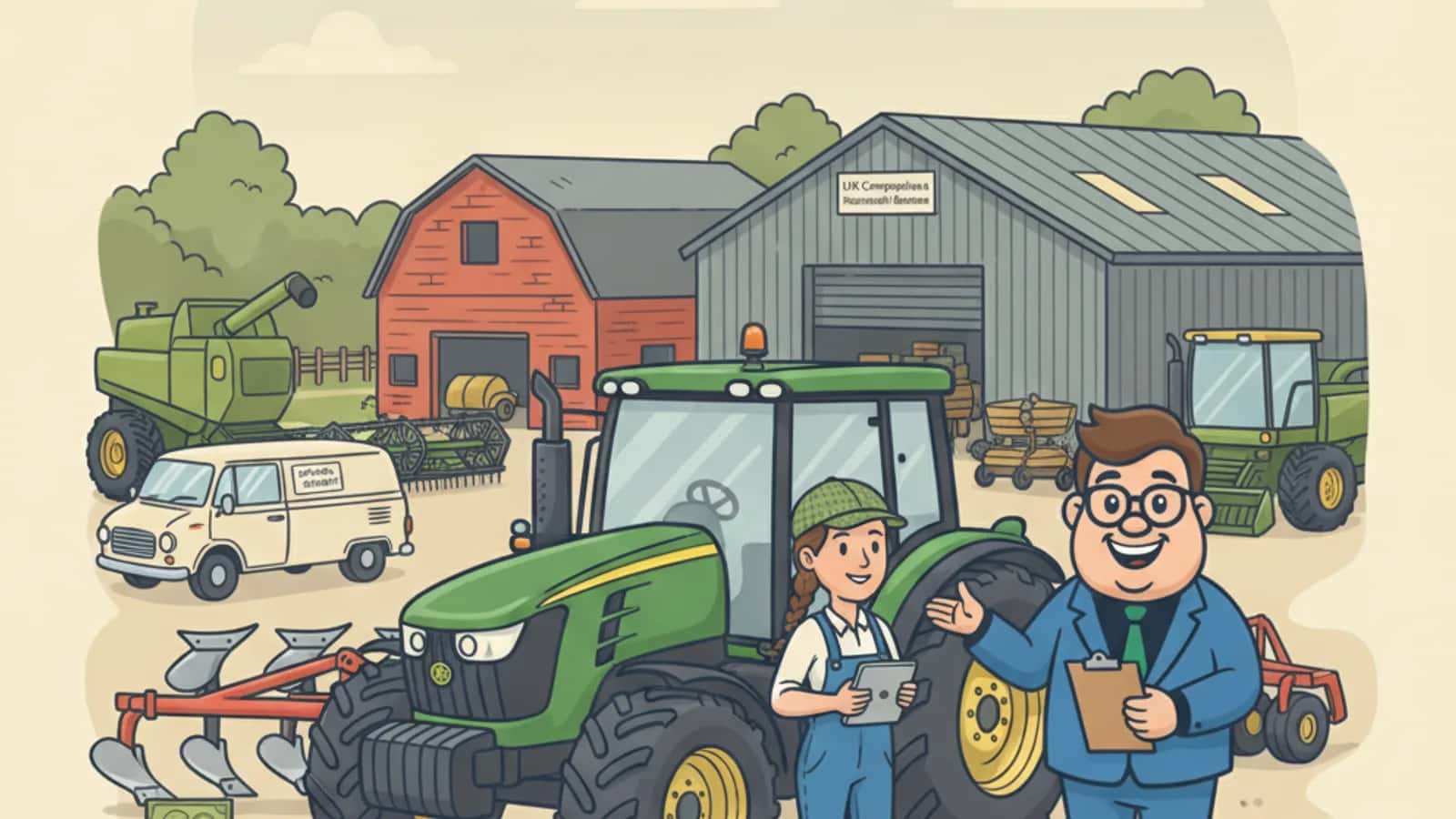 Fred helping a UK business owner compare Implements and Seasonal Repayments: Asset Finance for Agricultural Equipment in 2026