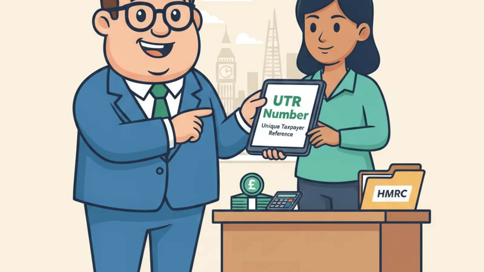 Fred explaining What Does UTR Stand For to a UK business owner