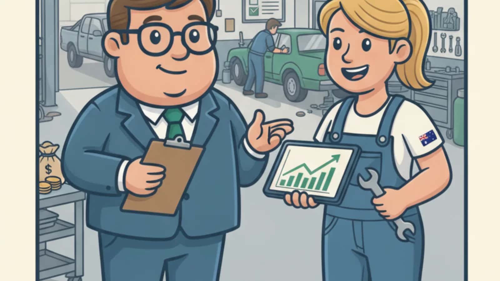 Fred helping a Australian business owner compare Business Loan Alternatives for Car Dealers and Automotive SMEs in Australia