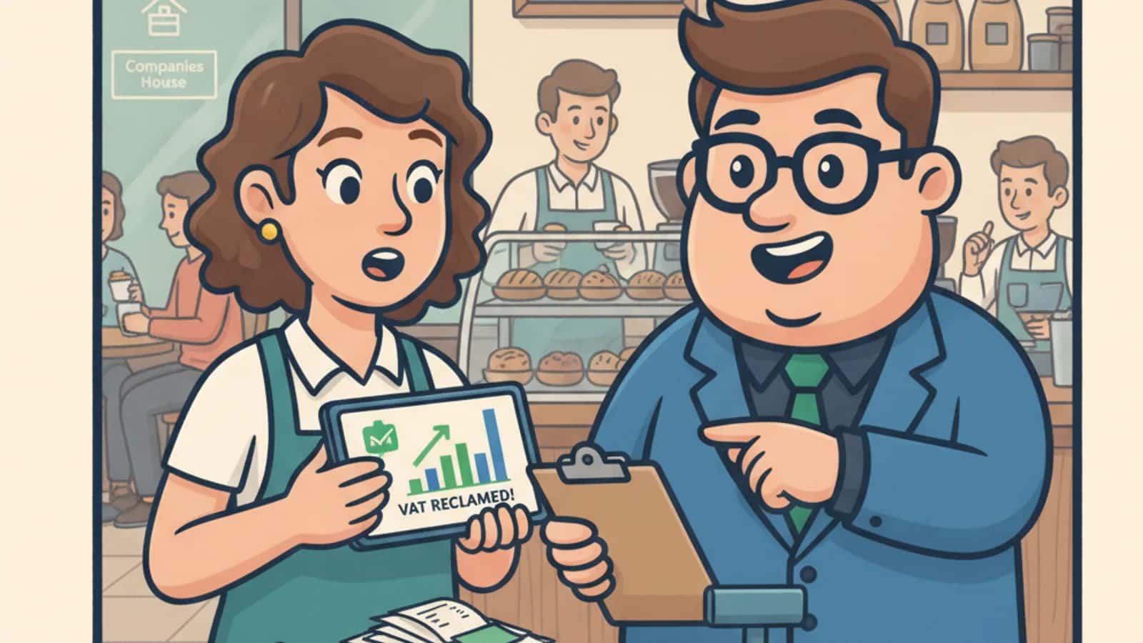 Fred helping a UK business owner compare VAT and Business Credit Card Expenses: Records, Receipts and Reclaiming VAT