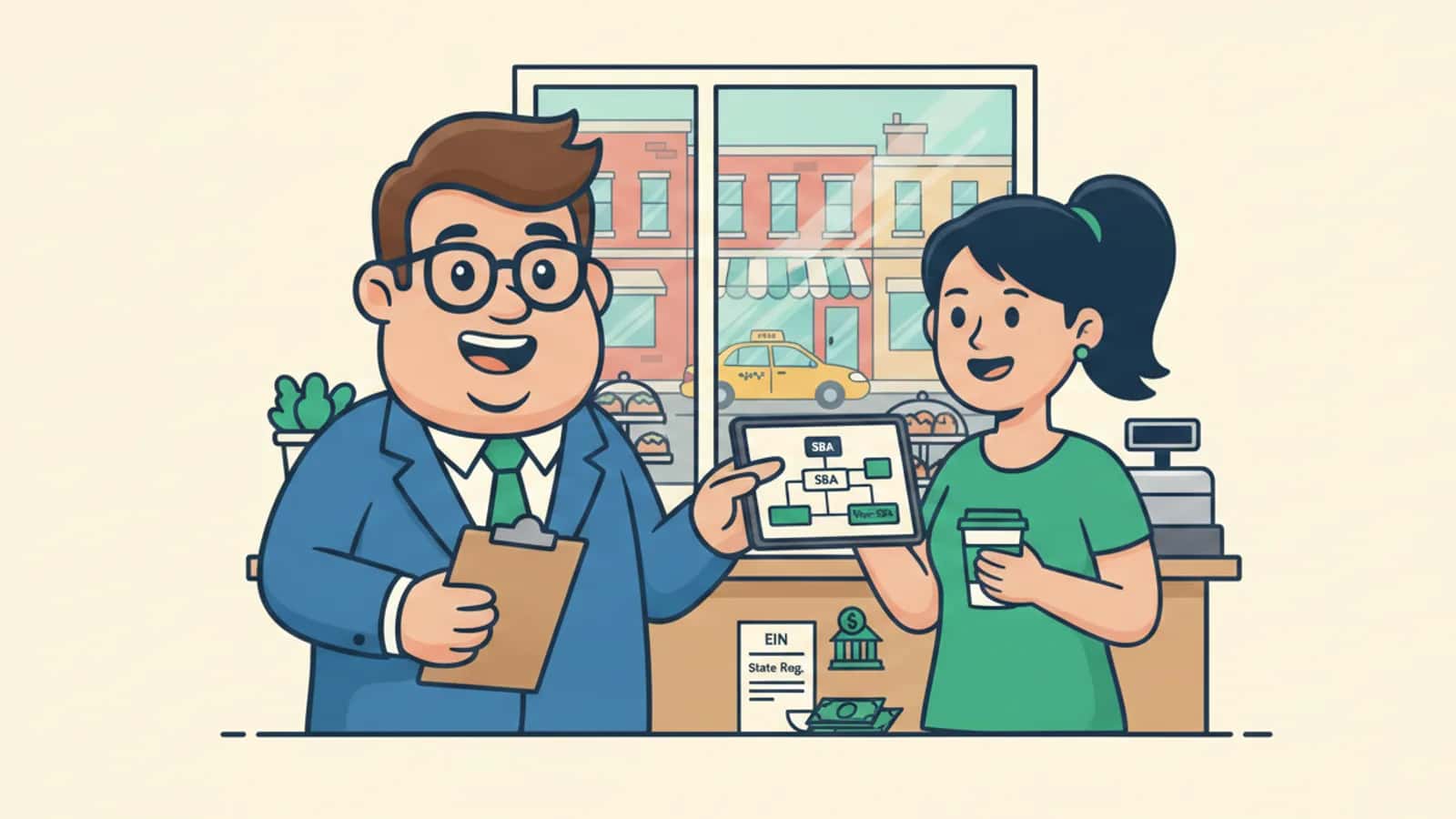 Fred helping a US business owner compare Business Loans for Startups: SBA and Non-SBA Options for New Companies