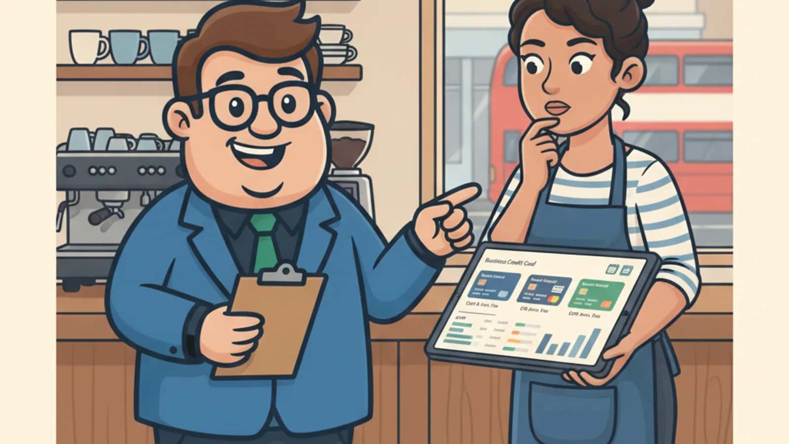 Fred explaining Annual Fees Affect Which Business Credit Card Is Best to a UK business owner